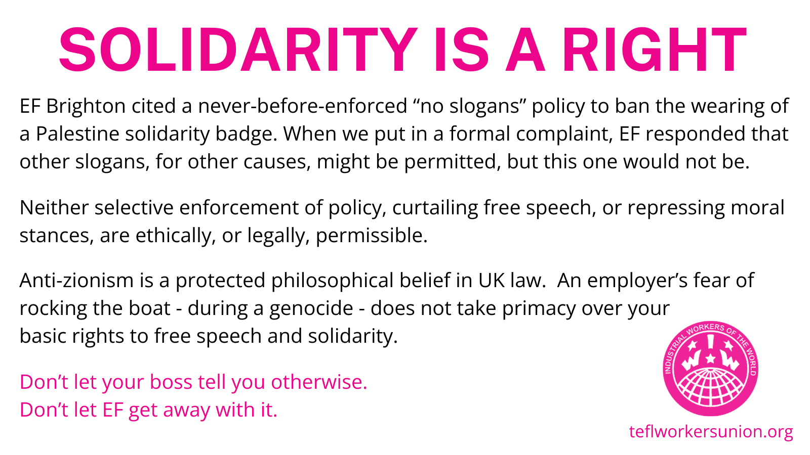 Image reads: Solidarity is a right