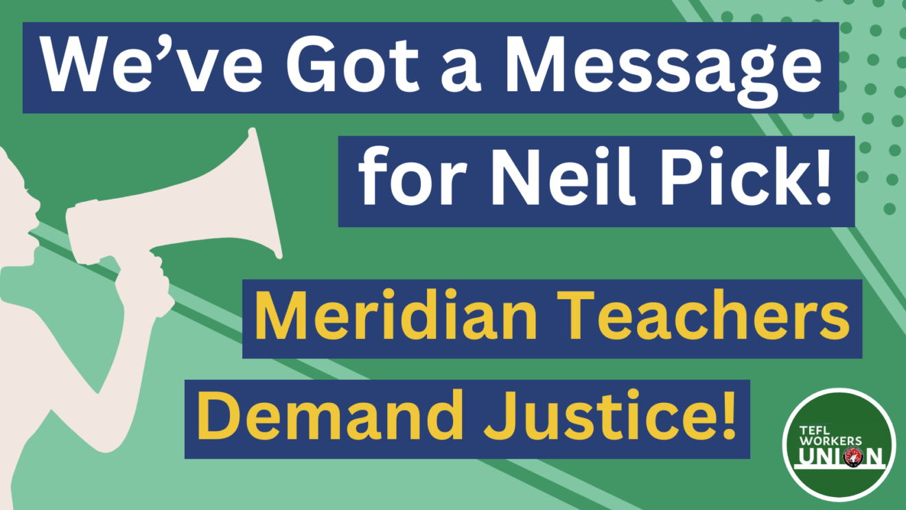 "We've got a message for Neil Pick: Meridian teachers demand justice"